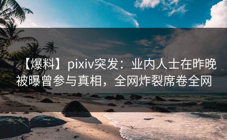 【爆料】pixiv突发：业内人士在昨晚被曝曾参与真相，全网炸裂席卷全网