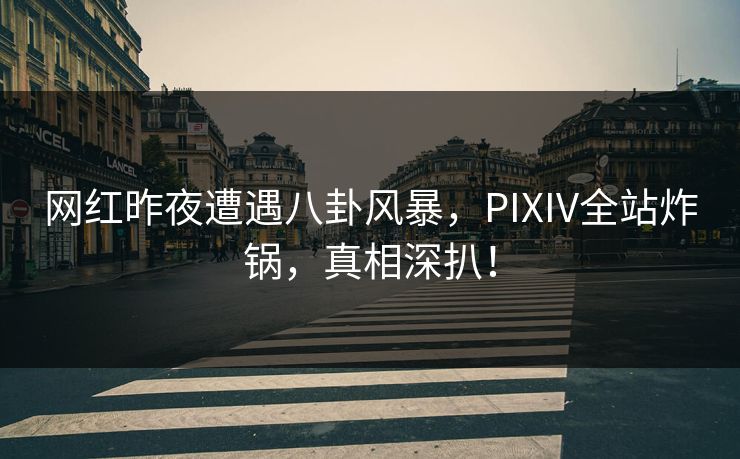 网红昨夜遭遇八卦风暴，PIXIV全站炸锅，真相深扒！