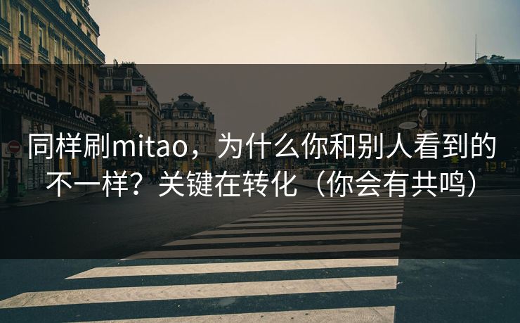 同样刷mitao，为什么你和别人看到的不一样？关键在转化（你会有共鸣）